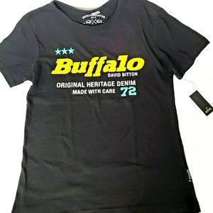 Buffalo David Button Boys Black T-Shirt XL 18/20